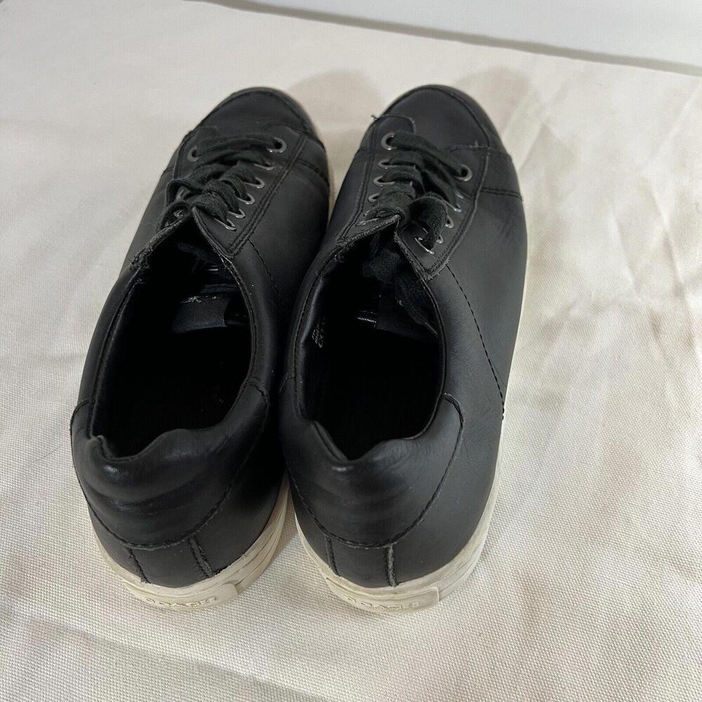 Coach Womens Shoes Size 7 B Black Leather Sneakers  Lace Up - Picture 4 of 13